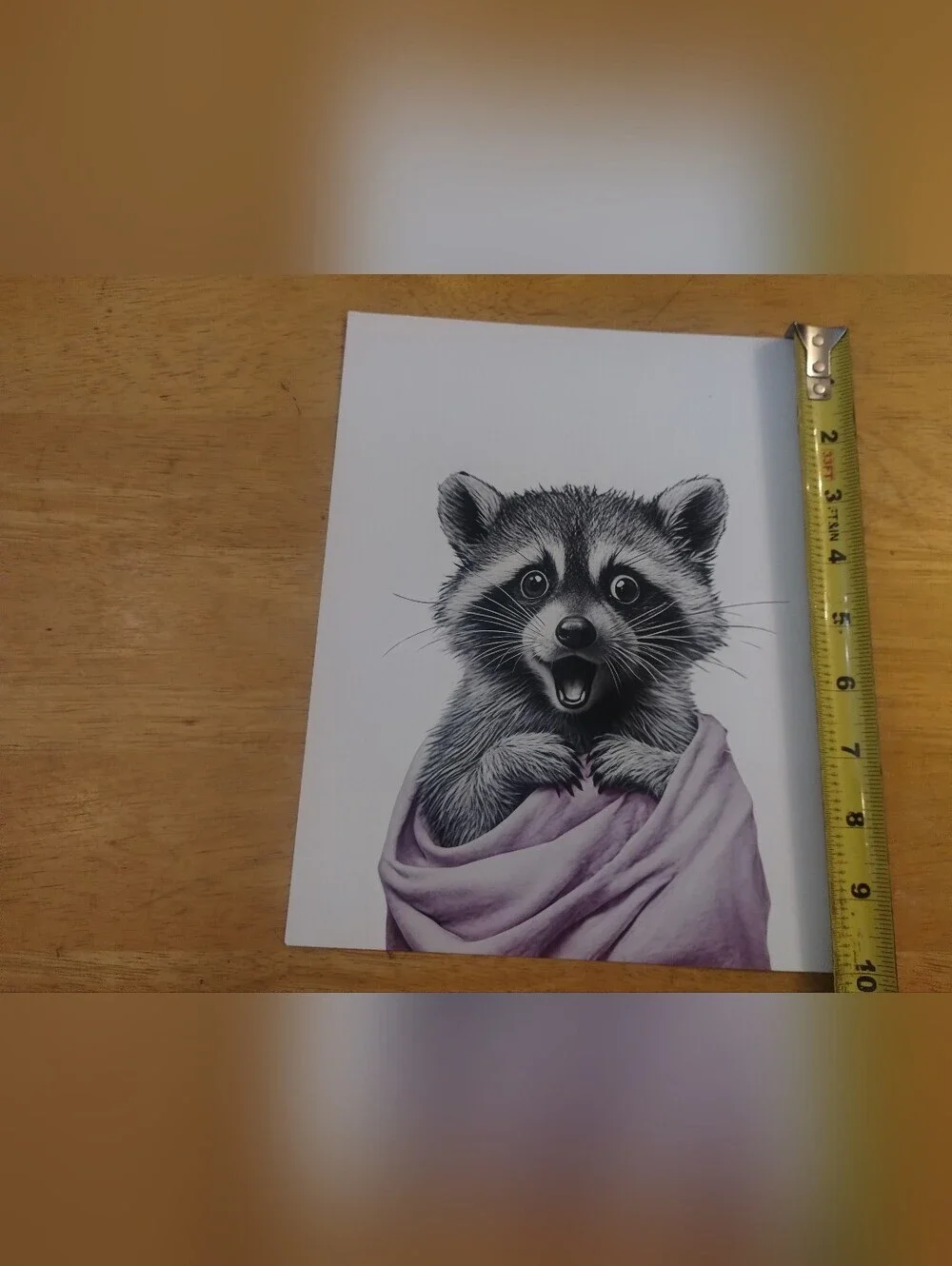 Cute Baby Raccoon Wall Art Print Nursery Woodland Decor 8x10